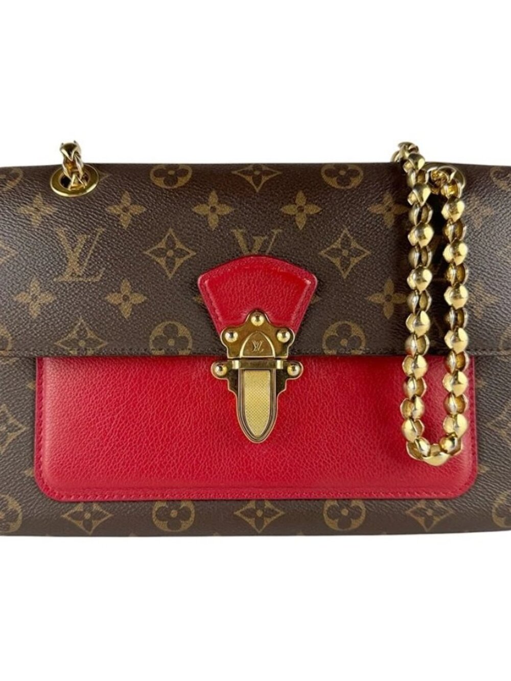LOUIS VUITTON Monogram Victoire Shoulder Bag Brown/Red/Gold